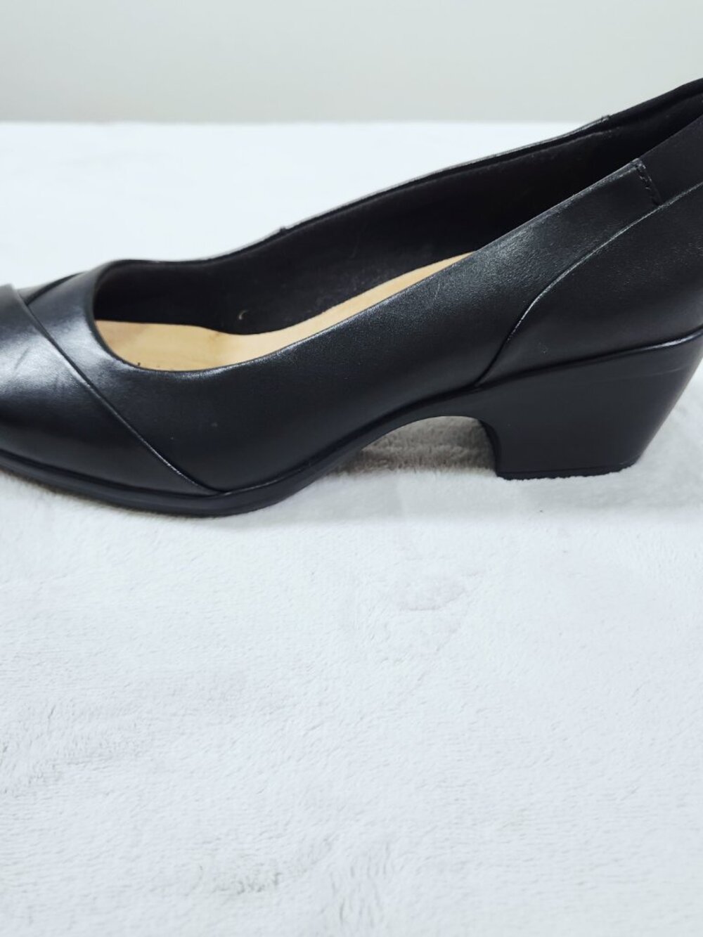 Clarks Collection Womens Shoes Size 8 Wide Black Ultimate Comfort 2 Inch Heel